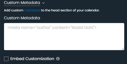 print screen of timely dashboard custom metadata settings