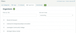  print screen of Timely’s dashboard with some examples of organizers you can create
