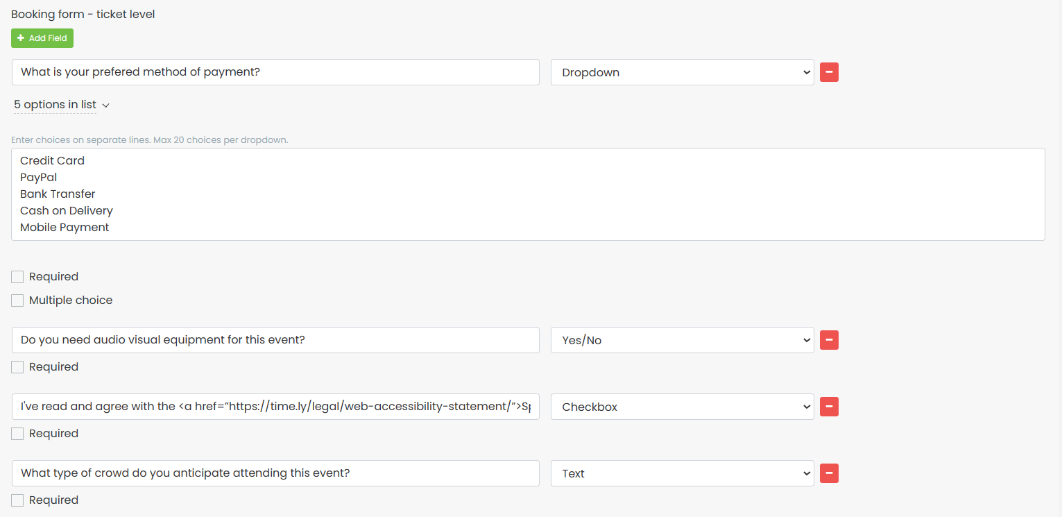 How to Create an Event Booking Form with Custom Fields