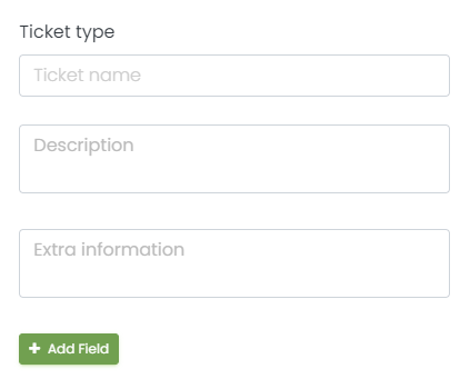 print screen of one Ticket example with the additional information field where you can add the extra information for your clients