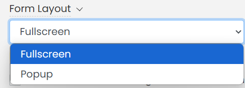 Event submission form formats drop-down list.