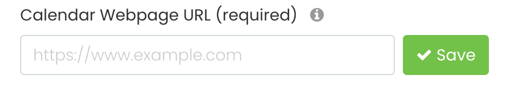 Calendar webpage URL section for membership embed code.