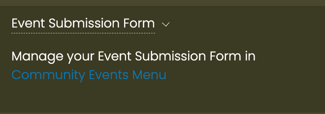 print screen of the area where you can set the Event Submission form for your calendar users
