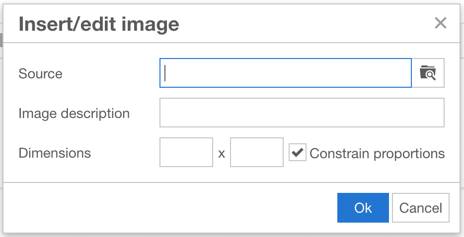 how to upload image source and description