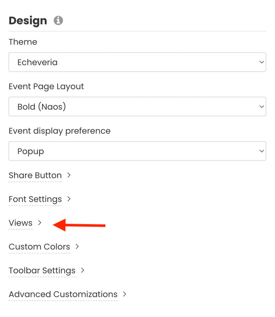 Timely event management software calendar view settings