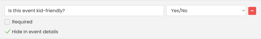 Example of how to make fields optional or mandatory at the event submission form