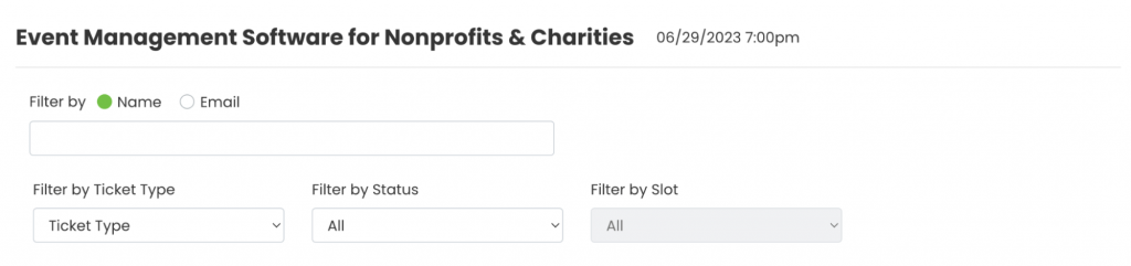 Example of filter use for waiting list 