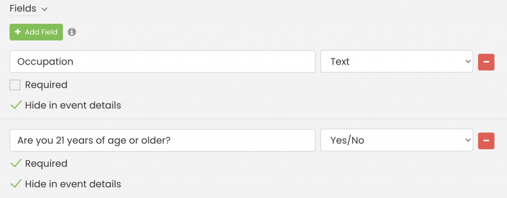 print screen of a custom filter in the Event Submission Form settings