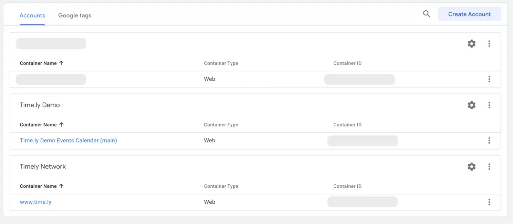 Google Tag Manager interface