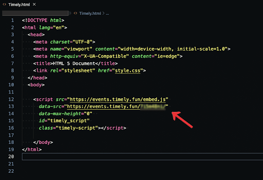 print screen of a HTML website code
