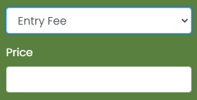 print screen of the entry fee in the Cost and Tickets option for an event