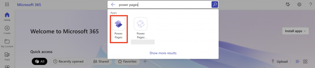 Microsoft 365 print screen app selector