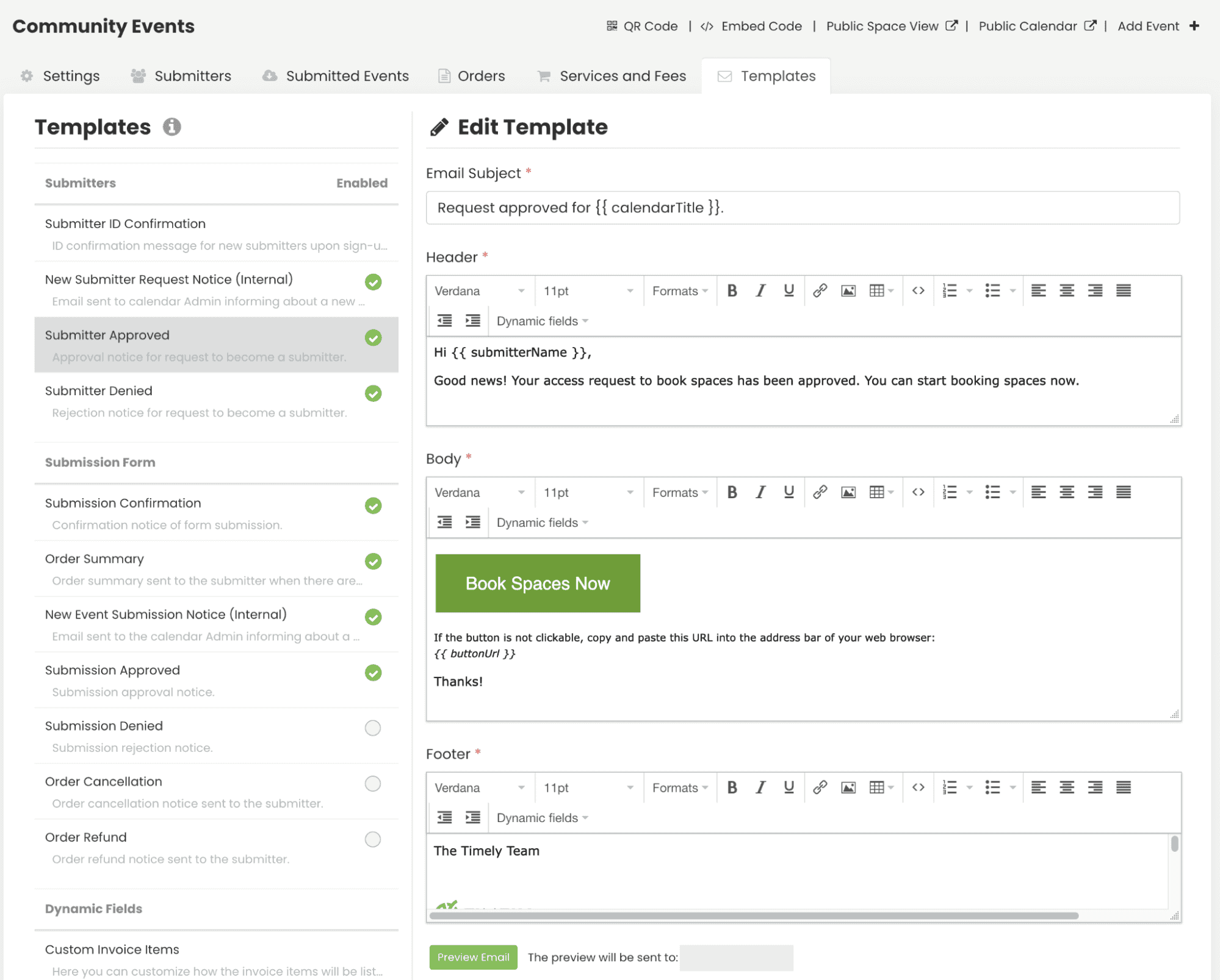 How to Customize Email Templates for Space Booking Requests