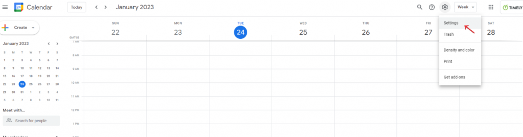 First step to import events from your google calendar