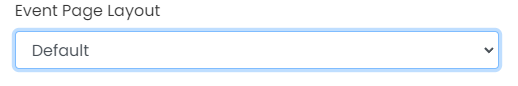 Event Page Layout field dropdown menu.