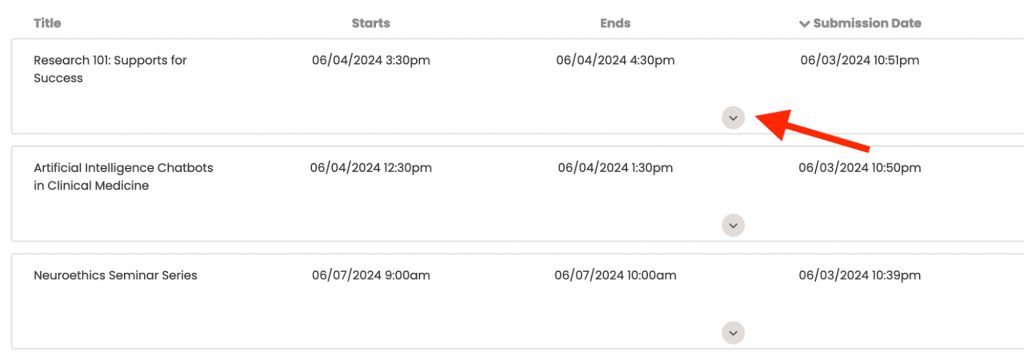 Timely venue management software dashboard event submissions overview.