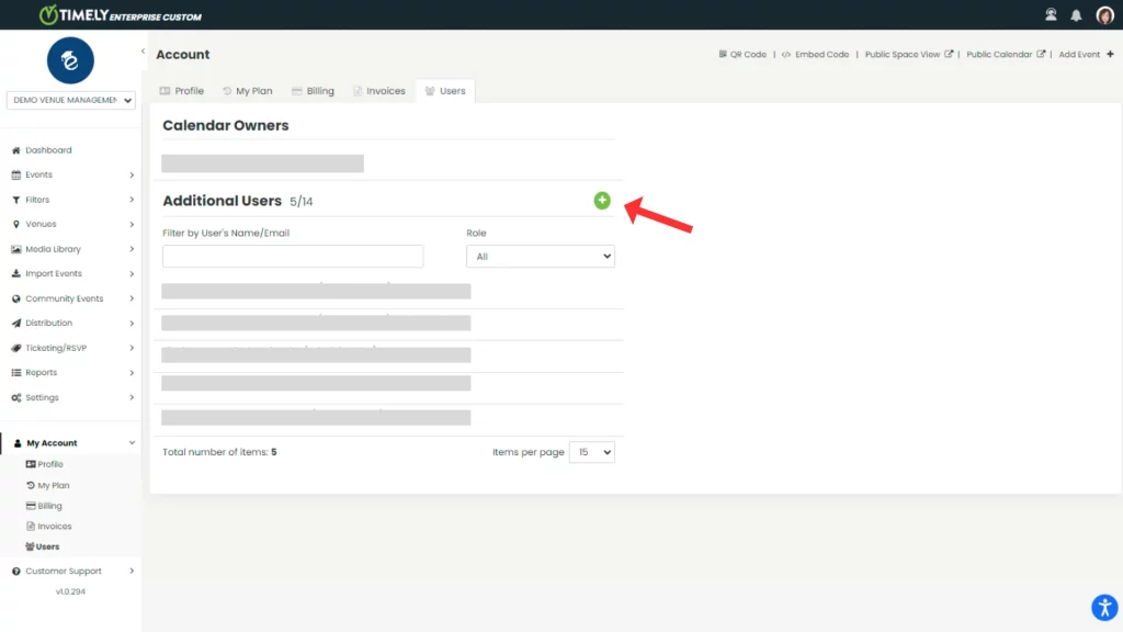 Timely dashboard view to add additional system users. 