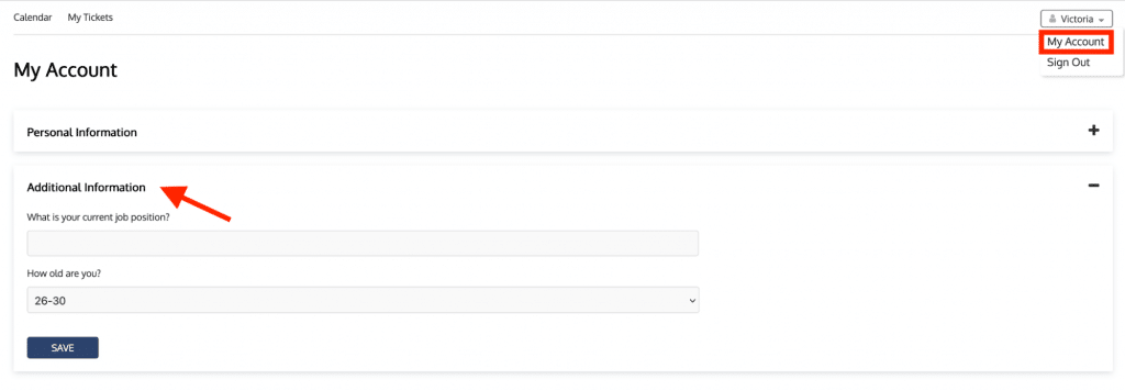 Public view of the contact's additional information section.