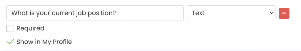 Show in my profile setting for custom fields.