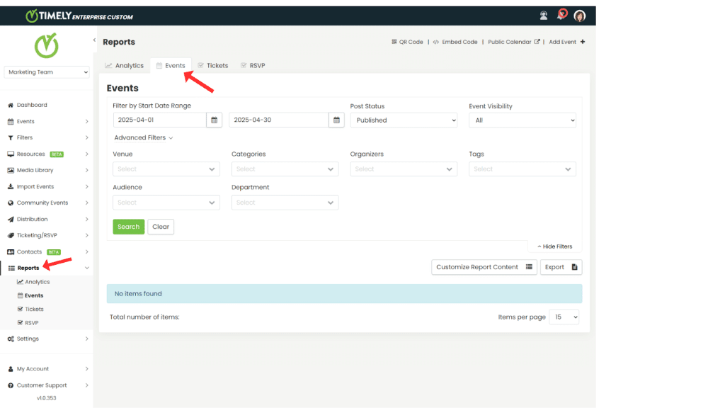 How to Create a Report for Events with Timely