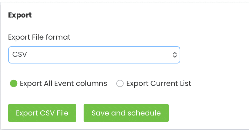Export All Event Columns option