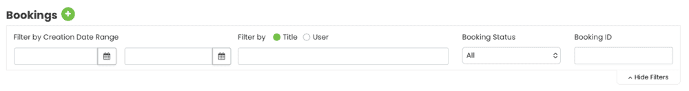 Filtering and Searching Bookings