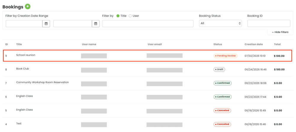 How to Review a Paid Booking Request