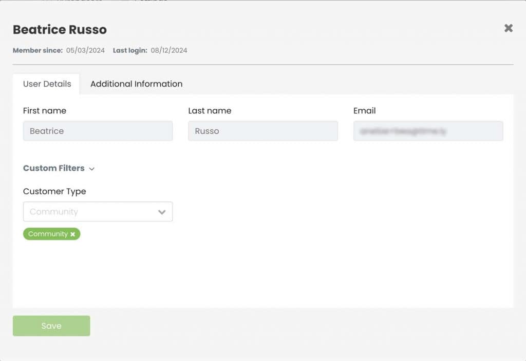 Individual contact card