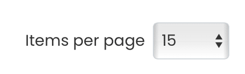 Number of items displayed per page