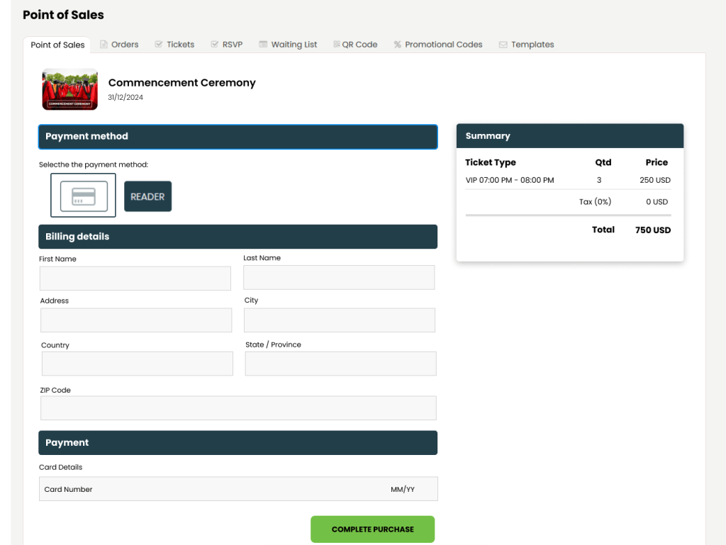 Point of Sales payment method.