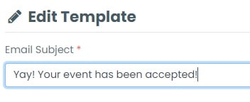 screenshot del campo dell'oggetto dell'email