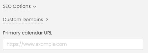 Stampa schermo di Timely dashboard che mostra la funzionalità URL del calendario principale.