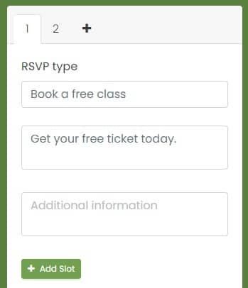 print screen del primo blocco di biglietti per una lezione gratuita