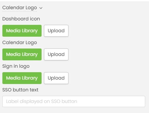 tela de impressão de Timely configurações do logotipo do calendário do software de gerenciamento de eventos
