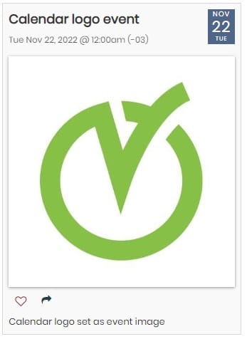 tela de impressão da postagem do evento com o logotipo do calendário em vez da imagem