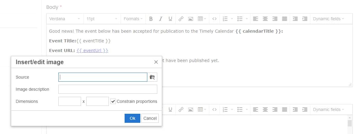 stampa la schermata della finestra a comparsa che mostra come aggiungere immagini ai modelli