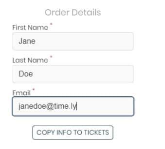 screenshot dei dettagli dell'ordine sul checkout della registrazione all'evento