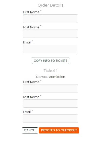 screenshot dei dettagli dell'ordine sul checkout della registrazione all'evento a pagamento