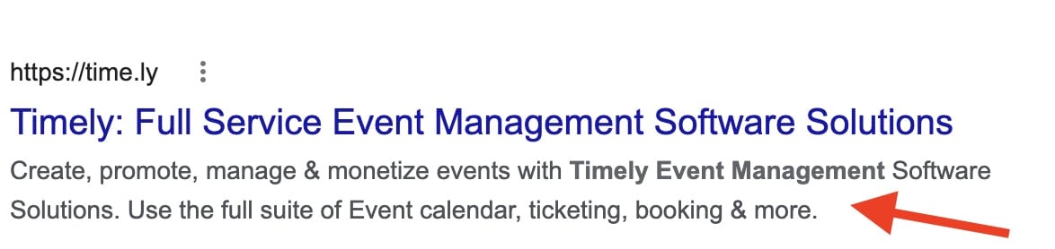 Stampa la schermata della SERP che mostra il meta tag di descrizione