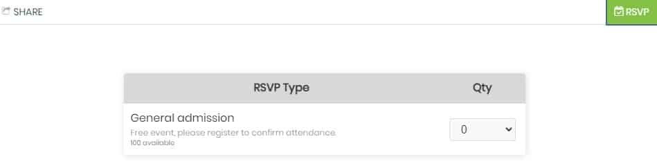 screenshot del checkout della registrazione per gli eventi gratuiti