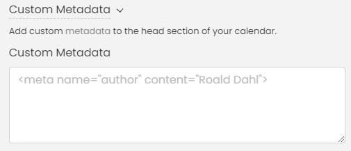 tela de impressão das configurações de metadados personalizados do painel oportuno