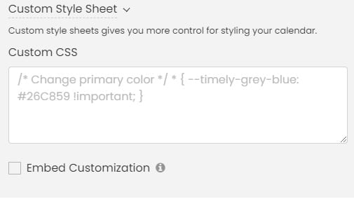 tela de impressão das configurações de folha de estilo personalizada do painel oportuno