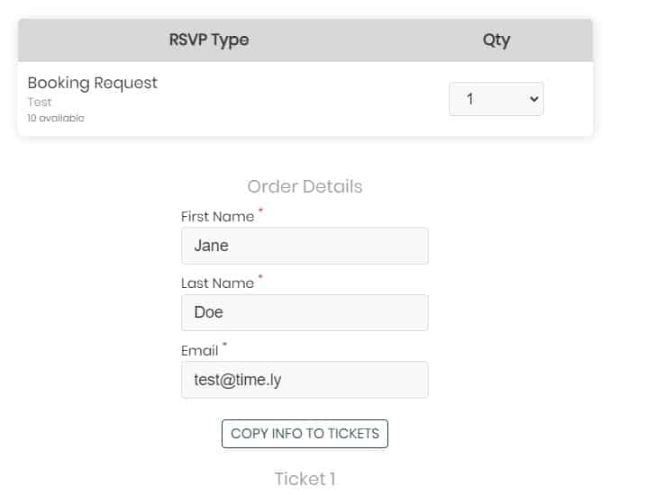 print screen do checkout do evento com solicitação de agendamento