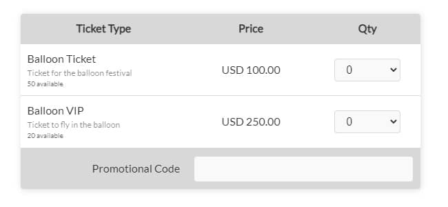 schermata della cassa del biglietto che mostra il numero di posti disponibili
