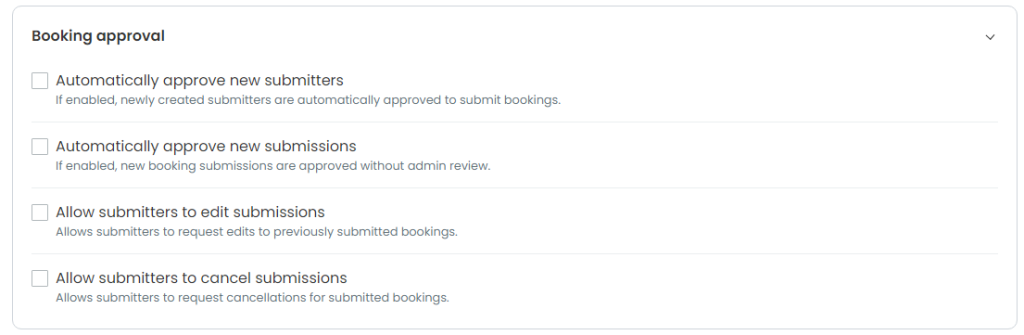 Booking Approval