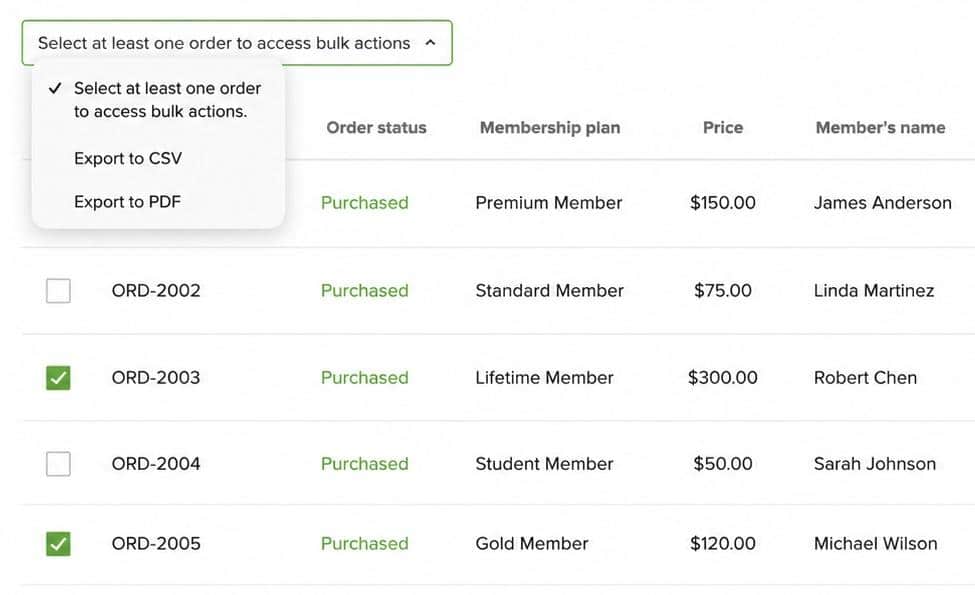 Exporting Multiple Orders