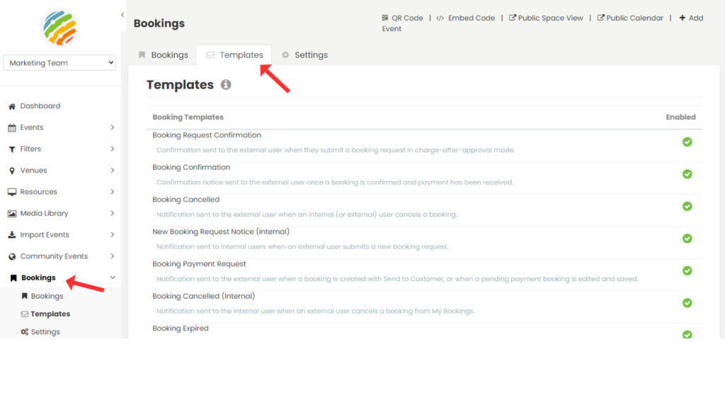 Access and Edit a Booking Email Template