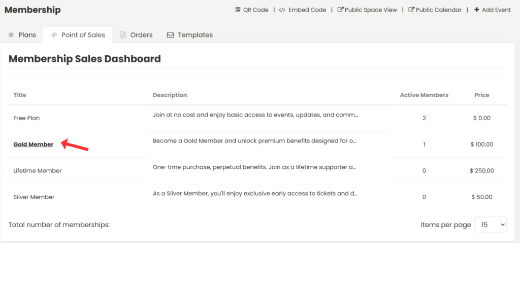 Select a Membership Plan